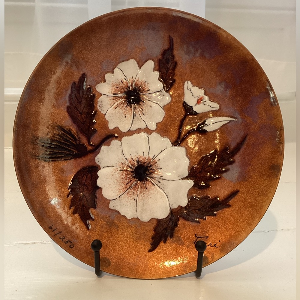 Vintage Copper Enamel Trinket Dish